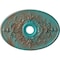 Ekena Millwork Alexa Medallion (Canopies up to 5 5/8"), 30 3/4"W x 21 1/4"H x 3 7/8"ID x 1 5/8"P, Copper Green CM21X30ALCGS - alternate 1